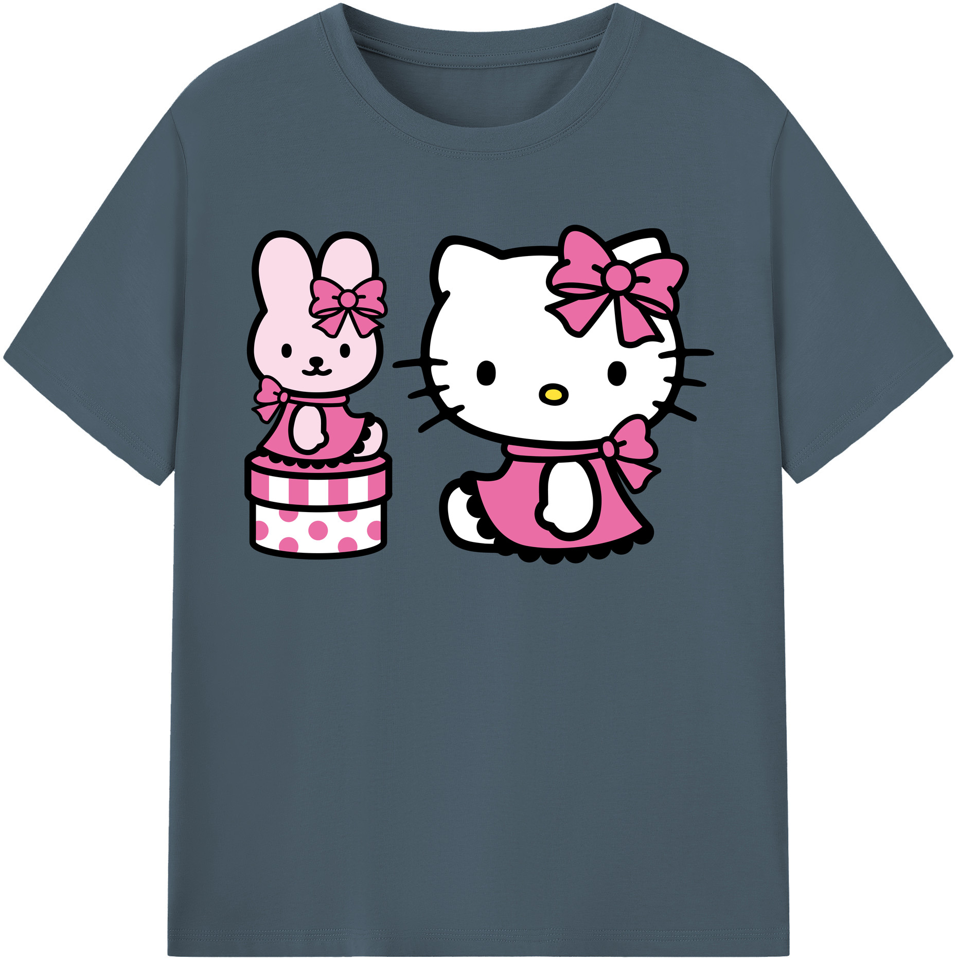 （画像用） Hello Kitty ハローキティ 綿100％半袖Tシャツ（フロントプリント）